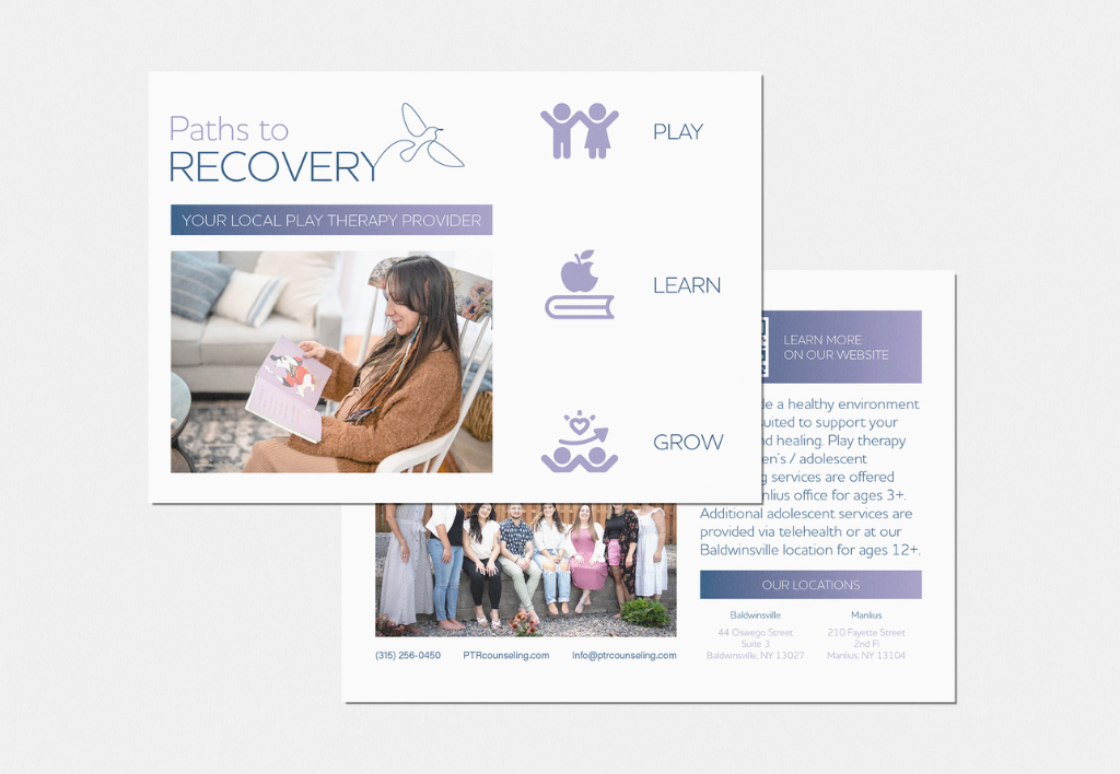 Paths to Recovery Mental Health Counseling postcard design